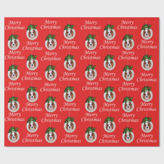 Weihnachts-Cavalier Spaniel Ornaments Geschenkpapi Geschenkpapier (Flach)