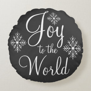Weihnachts-Chalkboard Freude am Weltkissen Rundes Kissen