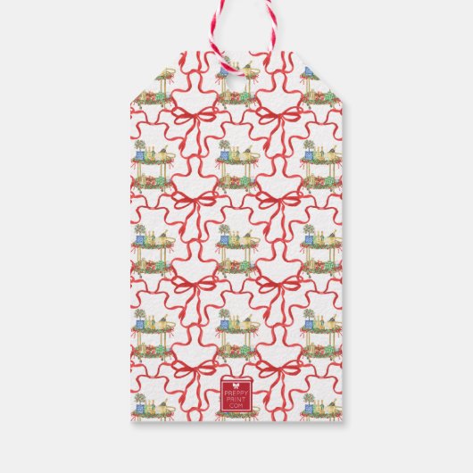 Weihnachts-Champagner-Bar Geschenkanhänger (Rückseite)