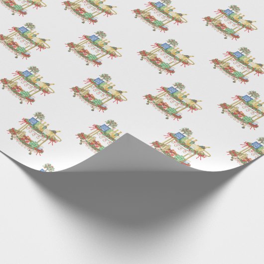 Weihnachts-Champagner-Bar Geschenkpapier (Ecke)