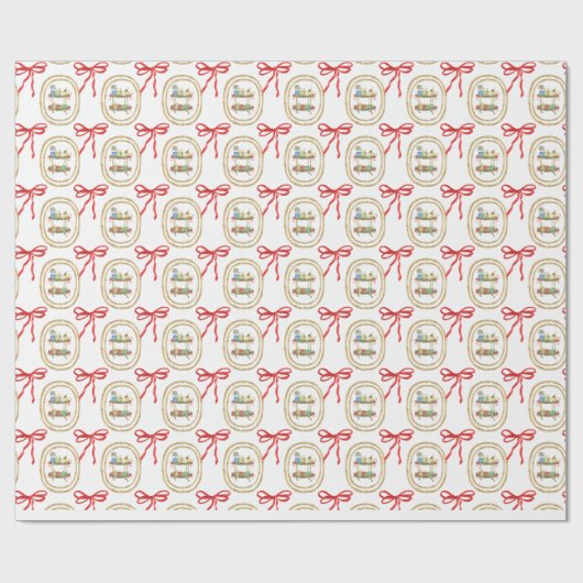 Weihnachts-Champagner-Bar Geschenkpapier (Flach)