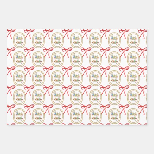 Weihnachts-Champagner-Bar Geschenkpapier Set (Vorderseite 3)