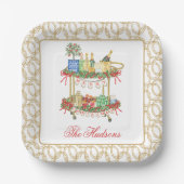 Weihnachts-Champagner-Bar Pappteller (Vorderseite)