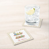 Weihnachts-Champagner-Bar Rechteckiger Pappuntersetzer (Vor Ort)