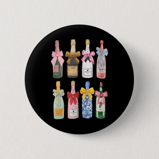Weihnachts Champagner Cool Gl Kokette Flasche Button (Vorderseite)