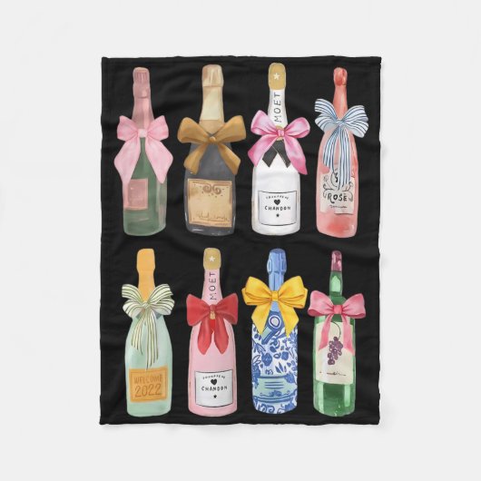 Weihnachts Champagner Cool Gl Kokette Flasche  Fleecedecke (Vorderseite)