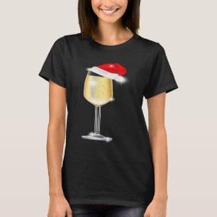 Weihnachts Champagner Glass Weihnachtsmannmütze tr T-Shirt