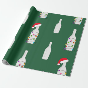 Weihnachts Champagner grün Geschenkpapier