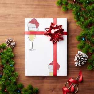 Weihnachts-Champagner-Santa-Hüte Festlich Geschenkpapier