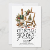 Weihnachts-Champagner-Sip und Party der Malereien Einladung (Vorderseite)