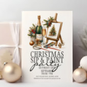Weihnachts-Champagner-Sip und Party der Malereien Einladung
