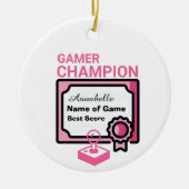 Weihnachts-Champion - Rosa und Schwarz Keramik Ornament (Vorne)