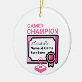 Weihnachts-Champion - Rosa und Schwarz Keramik Ornament (Links)
