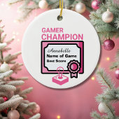 Weihnachts-Champion - Rosa und Schwarz Keramik Ornament