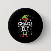Weihnachts-Chaos-Koordinator Elf Xmas Familienspie Button (Vorderseite)
