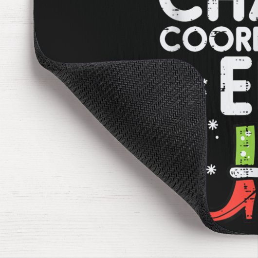 Weihnachts-Chaos-Koordinator Elf Xmas Familienspie Mousepad (Ecke)