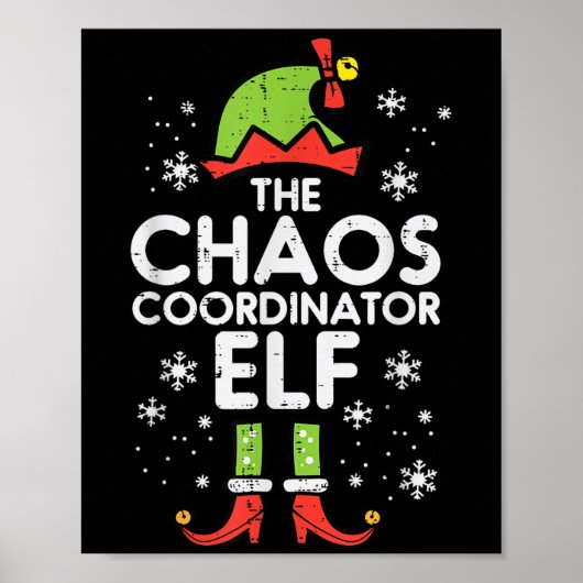 Weihnachts-Chaos-Koordinator Elf Xmas Familienspie Poster (Vorne)