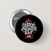 Weihnachts-Chaos-Koordinator-Elf Xmas-Pyjama-Gesch Button (Vorne & Hinten)