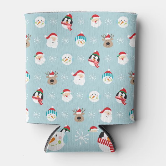 Weihnachts-Charakterköpfe: Feierliche Wrap Dosenkühler (Vorderseite)