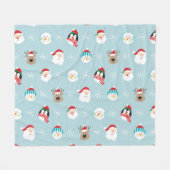 Weihnachts-Charakterköpfe: Feierliche Wrap Fleecedecke (Vorderseite (Horizontal))