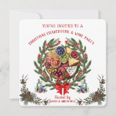 Weihnachts-Charcuterie und Party Einladung Wein (Vorderseite)