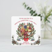 Weihnachts-Charcuterie und Party Einladung Wein (Stehend Vorderseite)