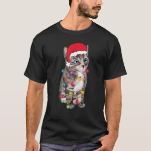Weihnachts Chat Weihnachtsmannmütze Lights Xmas T-Shirt