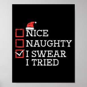 Weihnachts-Checkliste Nett Ungezogen Ich habe vers Poster