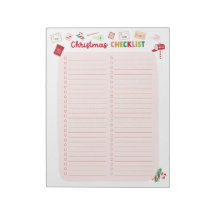 Weihnachts-Checkliste Zwei-Spalten-festes Notepad
