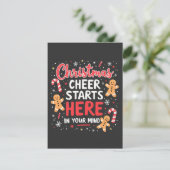 Weihnachts-Cheer beginnt hier psychische Gesundhei Einladung (Stehend Vorderseite)