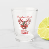 Weihnachts-Cheer beginnt mit Tequila Funny Holiday Schnapsglas (Vorderseite)
