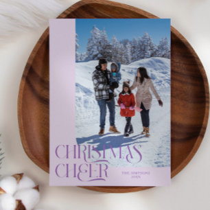Weihnachts-Cheer Elegant Lilac Weihnachtsfest Foto Feiertagskarte