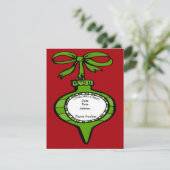 Weihnachts-Cheer Green Ornament Einladungskarte Einladung (Stehend Vorderseite)