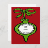 Weihnachts-Cheer Green Ornament Einladungskarte Einladung (Vorne/Hinten)