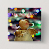 Weihnachts-Cheer Happy Angel Button (Vorderseite)