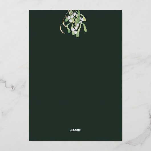 Weihnachts-Cheer Margarita und Mistletoe Party Gol Folieneinladung (Rückseite)