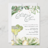 Weihnachts-Cheer Margaritas und Mistletoe-Party Einladung (Vorderseite)