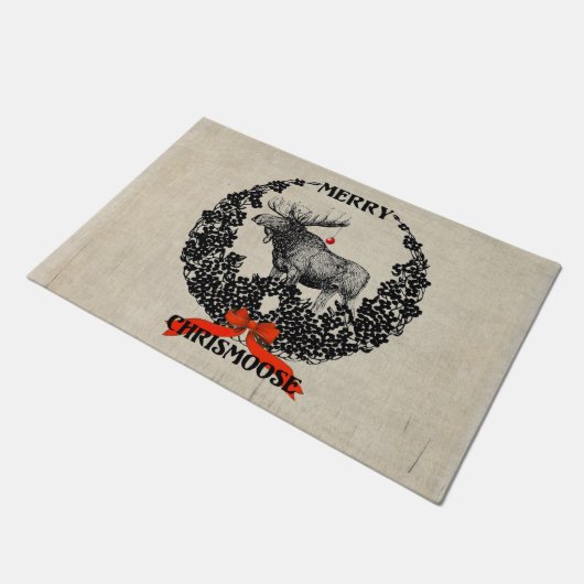 Weihnachts-Cheer Merry Chrismoose Door Mat Fußmatte (Schrägansicht)