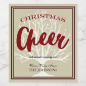 Weihnachts-Cheer-Skript mit einem White Tree Weinetikett (Einzelnes Label)