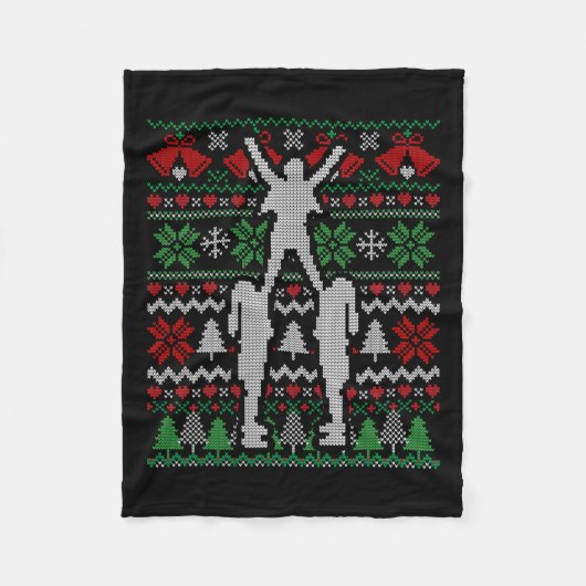 Weihnachts-Cheerleader-Geschenk Fleecedecke (Vorderseite)