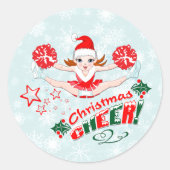 Weihnachts-Cheerleader Runder Aufkleber (Vorderseite)