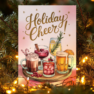 Weihnachts-Cheers-Cocktail-Getränke-Tablett Weihna Feiertagskarte