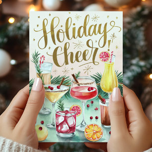 Weihnachts-Cheers-Cocktail-Weihnachtskarte Feiertagskarte
