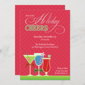 Weihnachts-Cheers Holiday Cocktail Party Einladung (Vorne/Hinten)