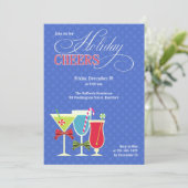 Weihnachts-Cheers Holiday Cocktail Party Einladung (Stehend Vorderseite)