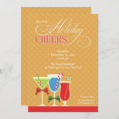 Weihnachts-Cheers Holiday Cocktail Party Einladung (Vorne/Hinten)