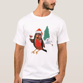Weihnachts Cheers Robin auf Herren T-Shirt