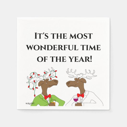 Weihnachts-Chef 2 Elch Napkins Serviette (Vorderseite)