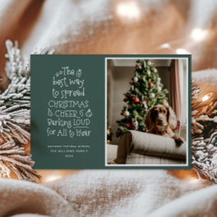 Weihnachts-Chef Foto Red Holiday Card Feiertagskarte