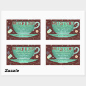 Weihnachts-Chef Niedlich Teacup Custom Holiday Rechteckiger Aufkleber (Blatt)